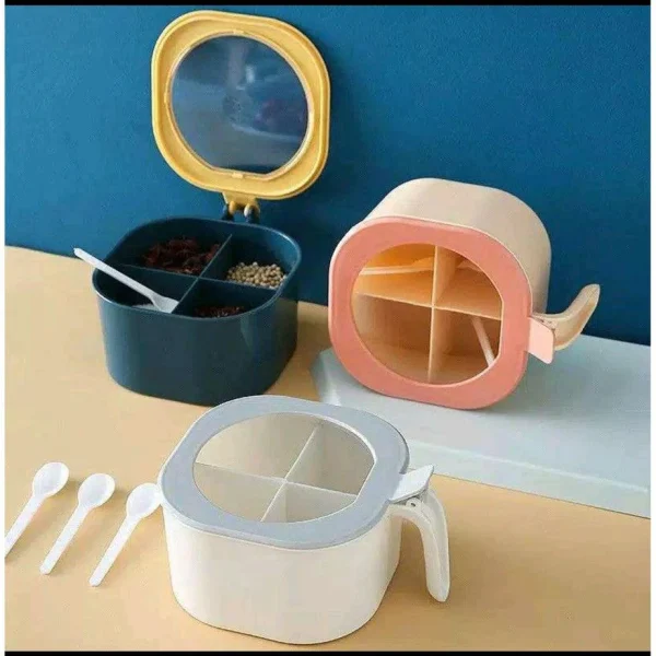4 In 1 Partition Kitchen Seasoning Box Masala Box Set