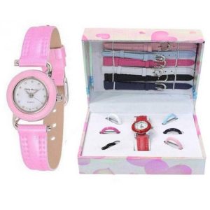 6 Straps Stylish Interchangeable Leather Watch