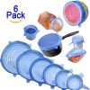 6Pcs silicone Stretch bowl covers Lids