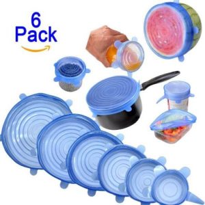 6Pcs silicone Stretch bowl covers Lids
