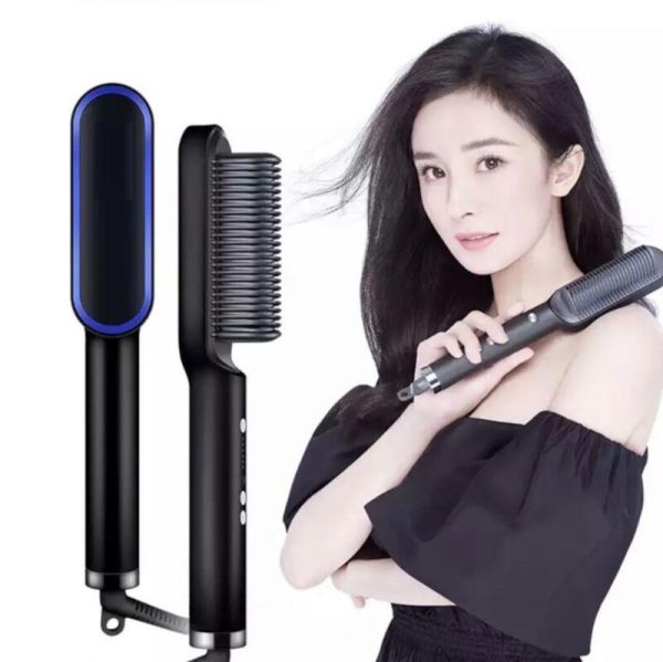 2-in-1 Hair Straightening Brush for Women
