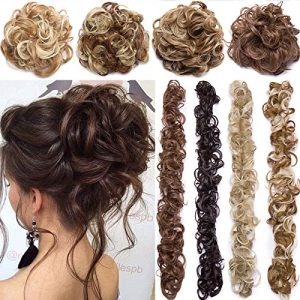 Synthetic Women Curly Bun Chignon Elastic Band Clip
