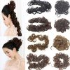 Synthetic Women Curly Bun Chignon Elastic Band Clip