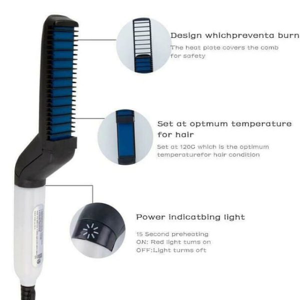 Multifunctional Hair Comb Brush Beard Straightener Styling Men Beard Comb