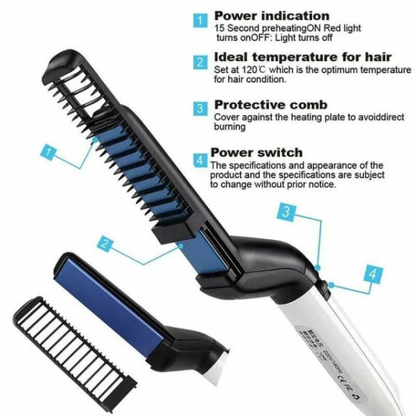 Multifunctional Hair Comb Brush Beard Straightener Styling Men Beard Comb