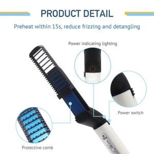 Multifunctional Hair Comb Brush Beard Straightener Styling Men Beard Comb