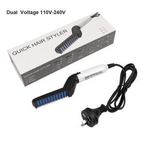 Multifunctional Hair Comb Brush Beard Straightener Styling Men Beard Comb