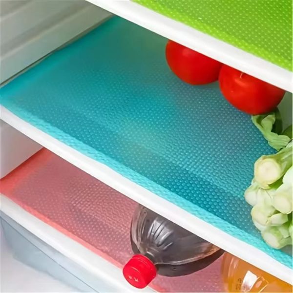 4PCS EVA Waterproof Refrigerator Liner Mat Washable