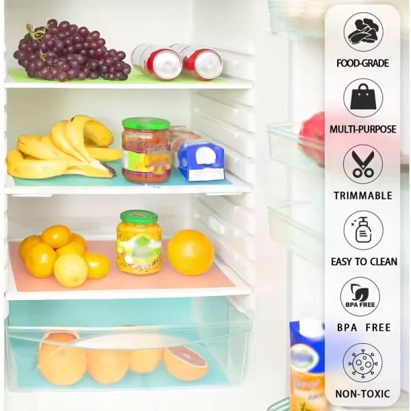 4PCS EVA Waterproof Refrigerator Liner Mat Washable