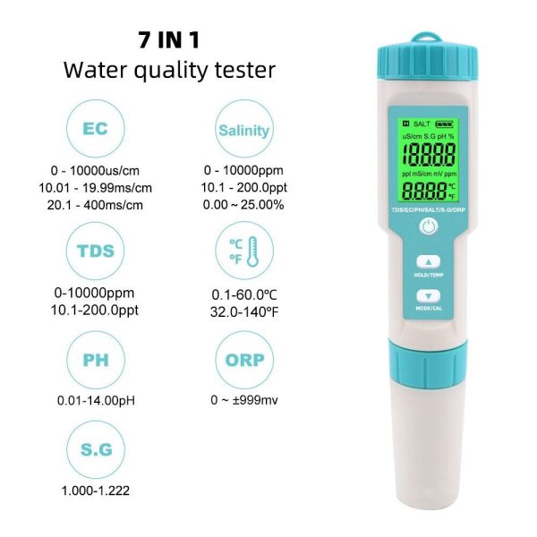 Digital 7 in 1 Water Quality Tester Meter