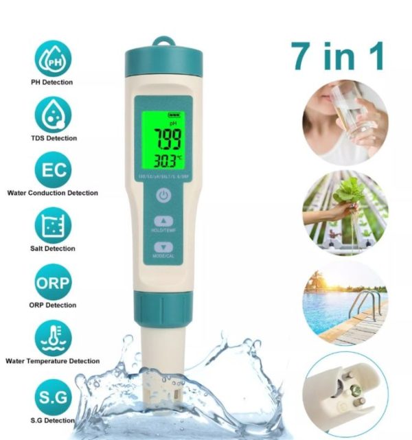Digital 7 in 1 Water Quality Tester Meter