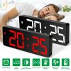 Digital Alarm Clock LED Screen Large Mirror Display