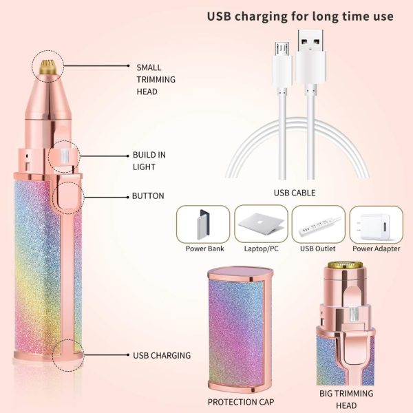 Facial Beauty - 2 In 1 Rechargeable Electric Eyebrow Trimmer +Body Facial Hair Removal