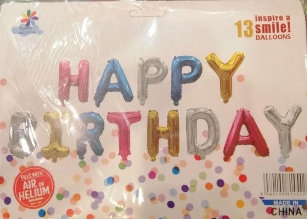 Happy Birthday Color Foil Balloons
