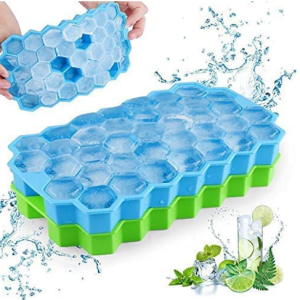 Silicone Honey Comb Shape Ice Cube Tray with LID