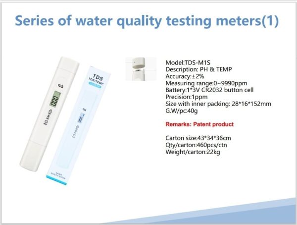 TDS-M1S Meter Handheld Water Quality Tester Pen