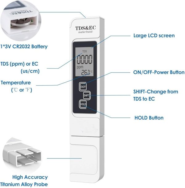 TDS&EC Meter Handheld Water Quality Tester Pen