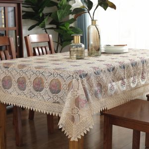 Vinyl Lace Tablecloth Protects Tablecover