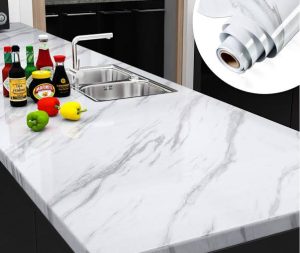 Self Adhesive White Marble Sheet