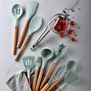 Silicone Non Stick Cooking Spoon Set 12pc in Random Color