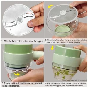 4 in 1 Portable Electric Vegetable Cutter Set