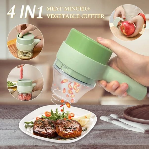 4 in 1 Portable Electric Vegetable Cutter Set - Image 2