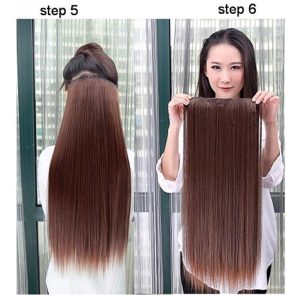 Dark Brown Straight Hair Extension Clip