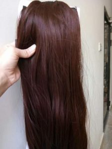 Dark Brown Straight Hair Extension Clip
