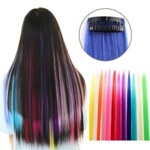 Hair Clip On Extensions - 6 Pcs Streaks Set