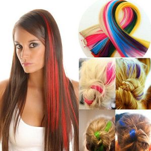Hair Clip On Extensions - 6 Pcs Streaks Set