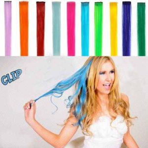 Hair Clip On Extensions - 6 Pcs Streaks Set