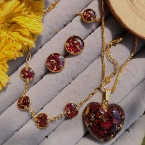 Rose Resin Jewellry Set
