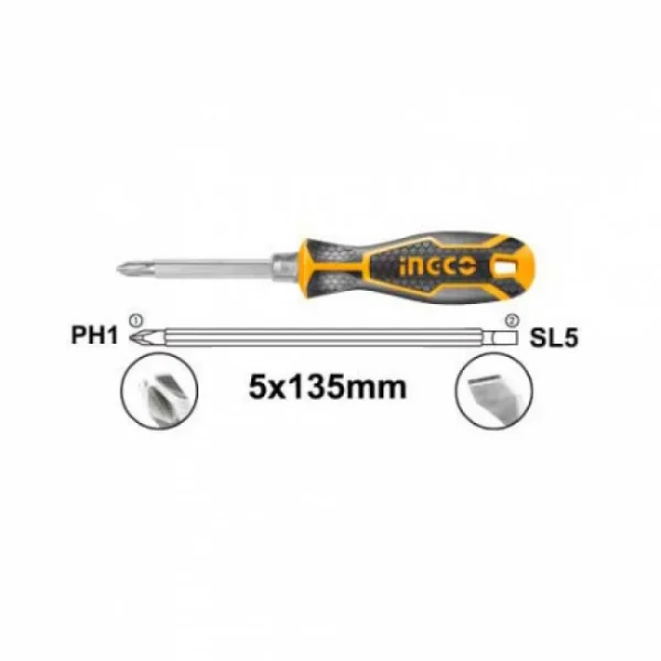 Screwdriver Set 2 IN 1 Soft Grip Ingco