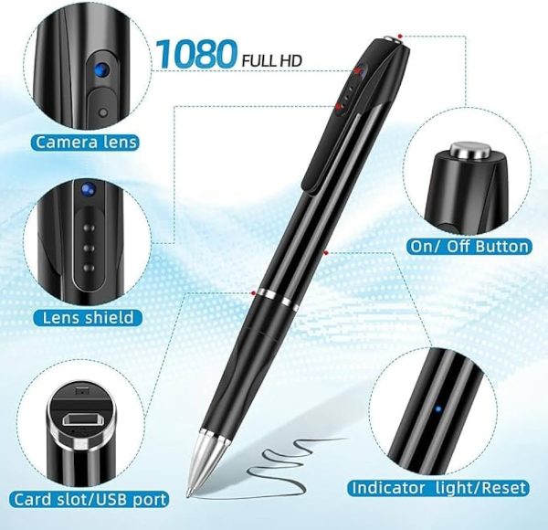 1080P Pen With Button Cam for Security