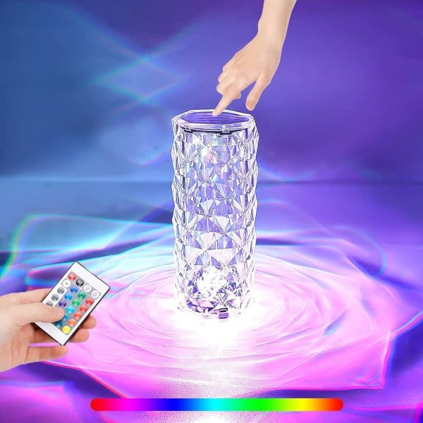 16 Color Diamond Crystal Table Lamp With Remote LED