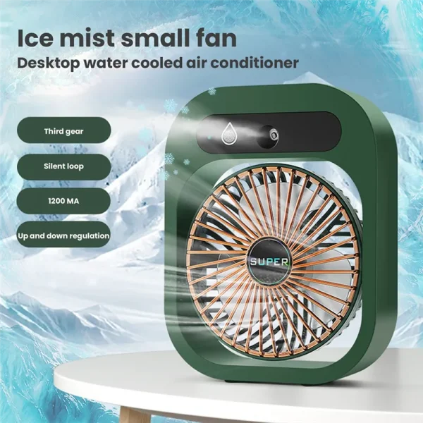 Mist Humidifer Table Fan with Level Adjustable