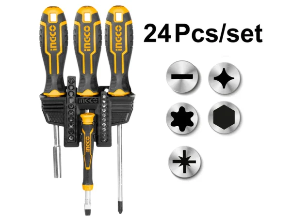 Screwdriver 24 Pcs Bits Set Ingco