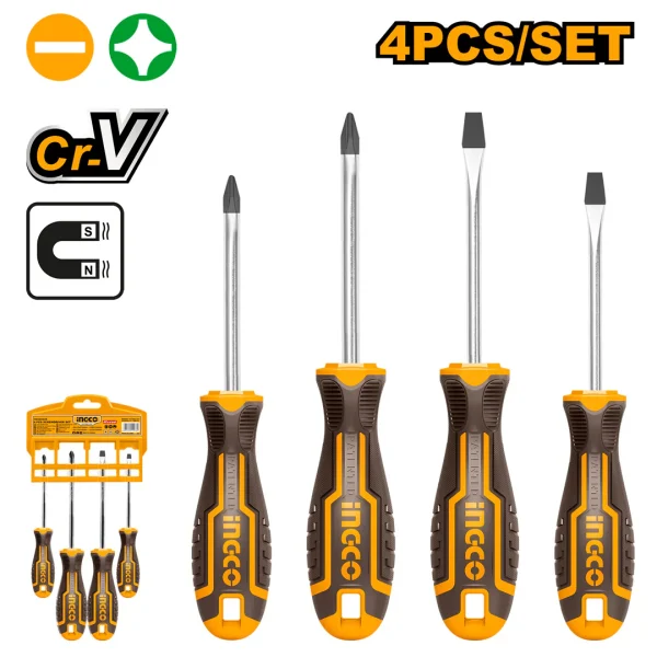 Screwdriver Set 4 Pcs CRV Ingco
