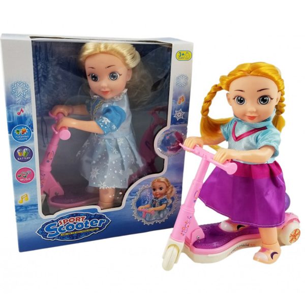 Big Doll With Sport Scooter Rotatable & Lights