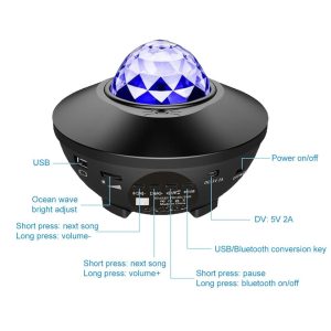 Galaxy Projector Star Light Speaker With Remote Control