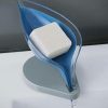 Suction Crystal Leaf Soap Tray
