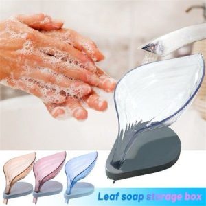 Suction Crystal Leaf Soap Tray