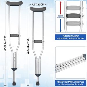 Adjustable Crutches for Adults 2Pcs