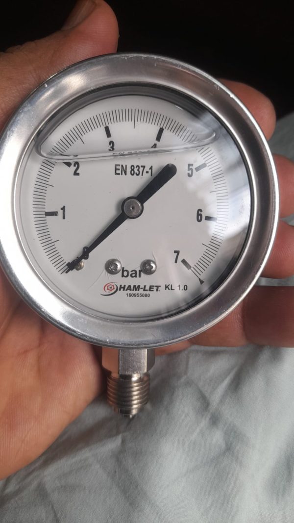 Ham let Pressure Gauge MNPT Dia 2.5inch