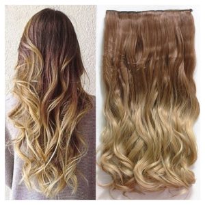 Ombre Color Curly Dip Dye Synthetic Wigs