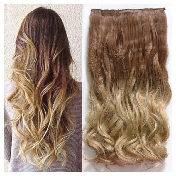 Ombre Color Curly Dip Dye Synthetic Wigs
