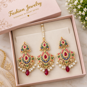 Buy the Best Quality Stylish Golden Tikka and Earrings Wear Set in Pakistan at DayShop.pk. Most Affordable Price With Fast Shipping in All Over Pakistan