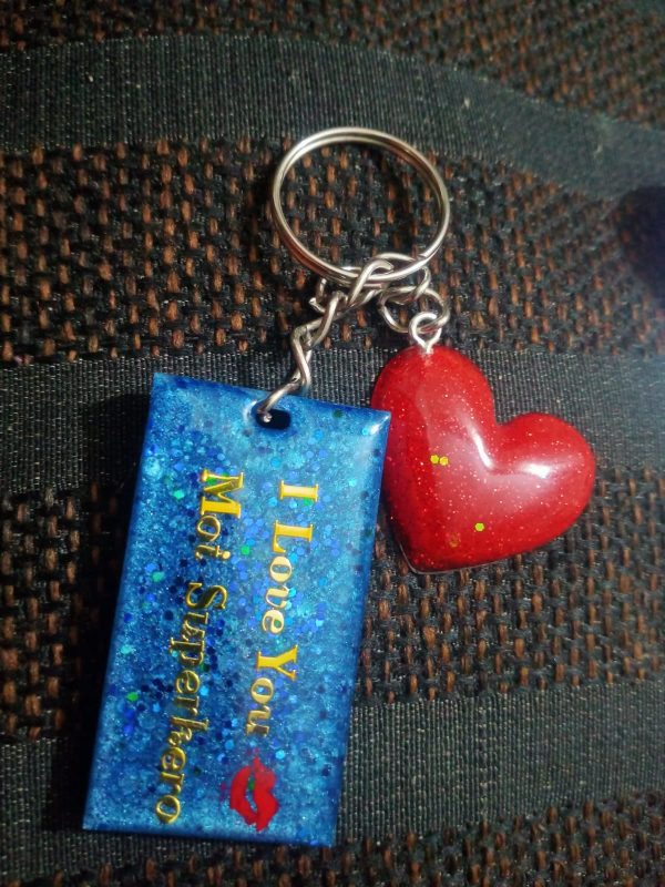 Glitter Resin Customize Name Keychains
