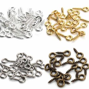 Metal Eye-Screw Hooks Small Resin Keychain