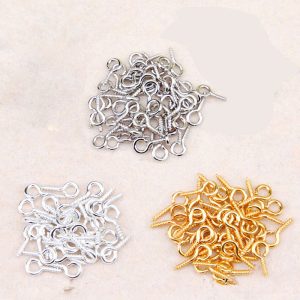 Metal Eye Screw Hooks Small Resin Keychain